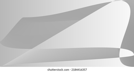 Smooth Minimal Shape Digital Illustration. Modern Technology Grey Silver Gradient Mesh. Monochromatic Layers Metallic Fluid Original Background. Dynamic Futuristic Alluminium Gray Smooth Surface.