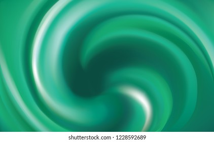 Smooth mix eddy aqua radial curvy fond with space for text in dark center. Fluid surface light jade malachite color. Cycle fusion stream