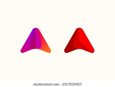 smooth and modern arrow triangle concept for compass navigation