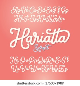 Smooth Monoline Script Font Named Harietta