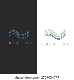 Smooth Ocean Wave Symbol Icon Design for Professional Corporate Brand Visual Identity