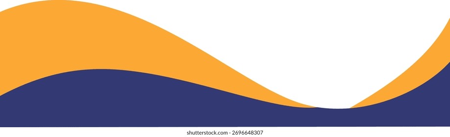 Smooth orange and blue curved shape footer banner for clean website section breaks.