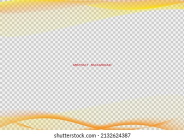 Smooth orange color wave line with solft light background,modern abtract template
