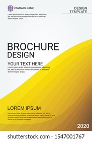 Smooth orange multi curves design for brochure template