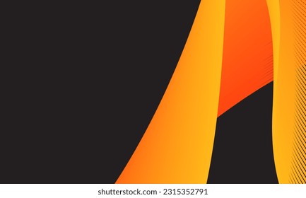 Líneas de curva ondulada dinámica amarilla y naranja suave. El diseño moderno. Ilustración del vector