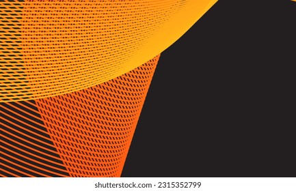 Smooth orange and yellow dynamic wavy curve lines. Modern trendy design element. Vector illustration