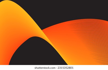 Líneas de curva ondulada dinámica amarilla y naranja suave. El diseño moderno. Ilustración del vector