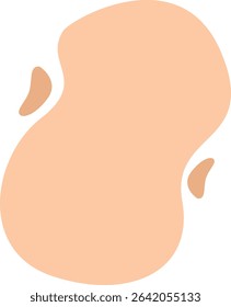 A smooth, organic blob shape in soft beige tones, representing the gentle flow and tranquility of natural forms in a minimalist, abstract design.
