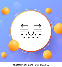 Smooth out skin wrinkles line icon. Health, face mask, arrows, clean pores, collagen, hydration, moisturizer, cream, anti age, sunscreen, spf, beauty. Selfcare concept. Vector line icon for Business.