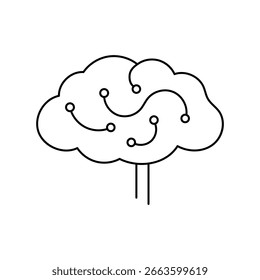 Vector cerebral de contorno suave, diseño neuronal abstracto, que representa el procesamiento de datos de IA y la innovación.