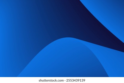 Smooth overlapping blue waves create a modern and abstract background design.