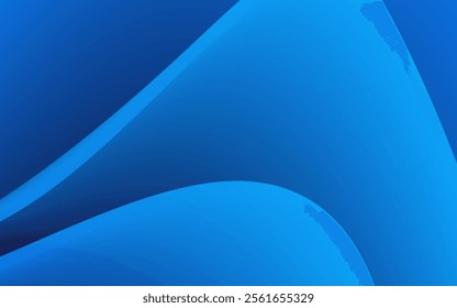 Smooth overlapping blue waves create a dynamic and elegant abstract background design.