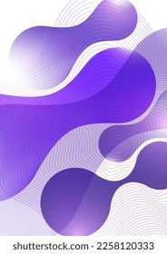 Formas transparentes que se solapan suavemente. Flujo gradiente brillante, textura líquida dinámica. Arte de moda para portada, afiche, web, página, medios sociales, anuncio, postal. Ilustración del vector