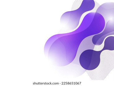 Smooth overlapping transparent shapes. Bright gradient flow, dynamic liquid texture. Fashion art for cover, poster, web, page, social media, announcement, postcard. Vector illustration