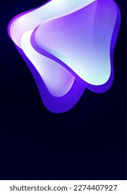 Smooth overlapping transparent shapes. Bright gradient flow, dynamic liquid texture. Fashion art for cover, poster, web, page, social media, announcement, postcard. Vector illustration