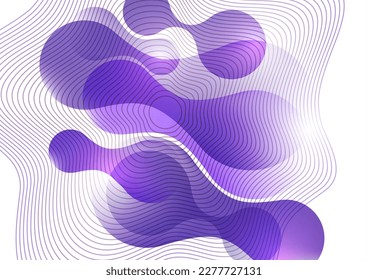 Smooth overlapping transparent shapes. Bright gradient flow, dynamic liquid texture. Fashion art for cover, poster, web, page, social media, announcement, postcard. Vector illustration