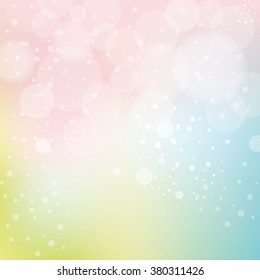 Smooth pastel background with bokeh, soft colored abstract background for design, vector