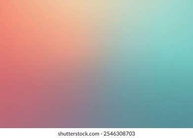 Glatt pastellfarbener Farbverlauf-Hintergrund in warmem Rosa und coolem Teal, ideal für Modedesigns.