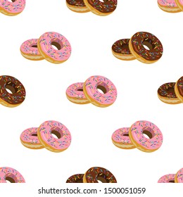 Smooth pattern with donuts. Good for cards, invitations, wallpapers, banners, kindergartens, baby showers, children's room decorations