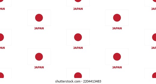 El patrón suave de la bandera del país de Japón. Con la descripción del nombre del país "Japón".