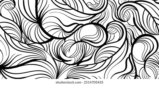 smooth pattern hand drawn lines background.abstract background design vector template repeating lines pattern black color.vector illustration.eps 10