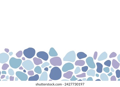 Smooth pebble stone seamless pattern. Gravel cobblestone texture background. Garden walkway landscape. vector floor illustration.