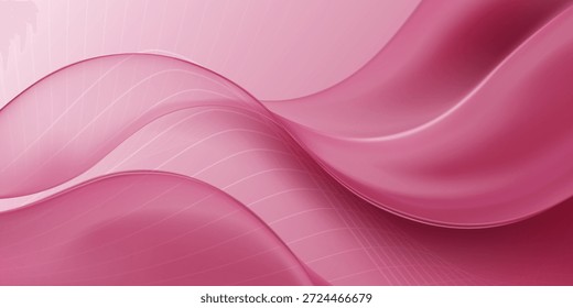 Fondo abstracto rosa liso con curvas onduladas y efecto degradado, creando una sensación de movimiento y fluidez.