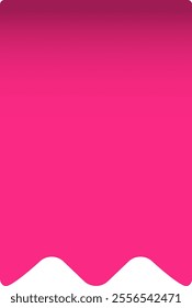 Smooth pink gradient background transitioning into a wavy white border creates a visually appealing abstract design, ideal for various design projects