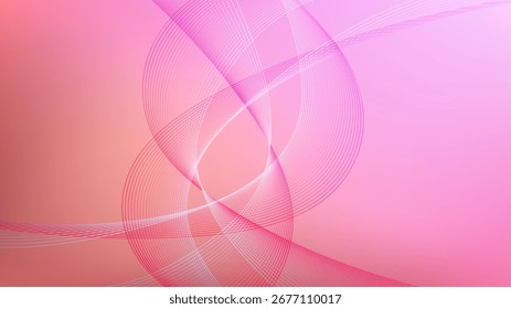 Smooth pink and peach gradient mesh with wavy blended lines nice for wallpaper or banner