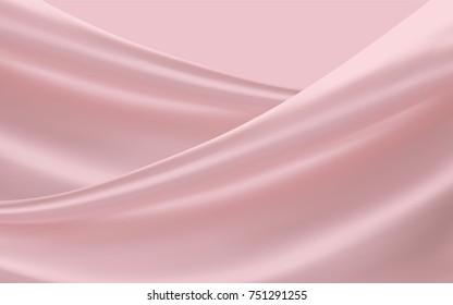 Smooth pink satin, soft fabrics background for design uses in 3d illustration