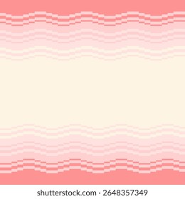 Smooth Pink and Yellow Curving Gradient Background, Pixel Art 