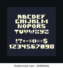 Smooth pixel alphabet, numbers and symbols