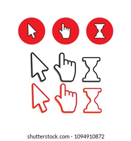 Smooth and pixel cursors icons. Mouse computer cursor