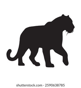 Smooth and Precise Leopard Silhouette for Elegant and Minimalist Creations - Leopard Vector - Leopard Icon
