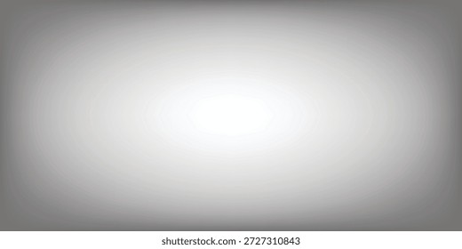 A smooth radial gradient transitions from bright white to soft grey creating a versatile and elegant background for various design projects EPS Vector