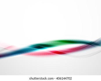 Smooth raibow color gradients in vector business wave template. Realistic detailed