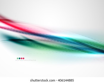 Smooth raibow color gradients in vector business wave template. Realistic detailed