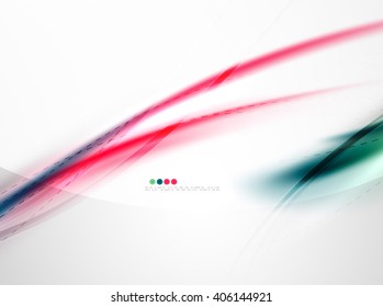 Smooth raibow color gradients in vector business wave template. Realistic detailed