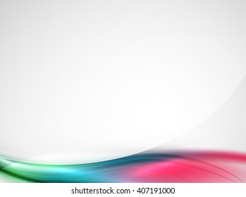 Smooth raibow color gradients in vector business wave template. Realistic detailed