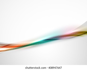 Smooth raibow color gradients in vector business wave template. Realistic detailed