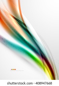 Smooth raibow color gradients in vector business wave template. Realistic detailed