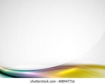Smooth raibow color gradients in vector business wave template. Realistic detailed