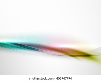 Smooth raibow color gradients in vector business wave template. Realistic detailed