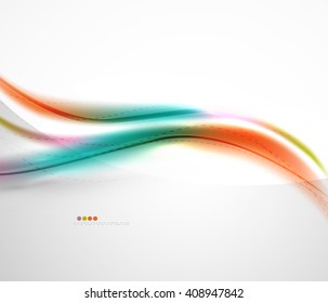Smooth raibow color gradients in vector business wave template. Realistic detailed