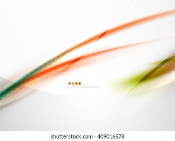 Smooth raibow color gradients in vector business wave template. Realistic detailed