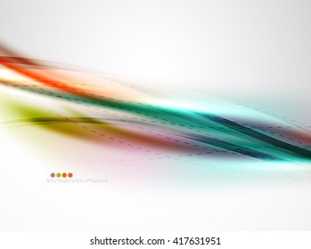 Gradientes de color de arcoíris suaves en la plantilla de onda de negocio vectorial. Detalle realista
