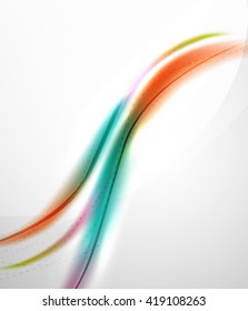 Smooth raibow color gradients in vector business wave template. Realistic detailed