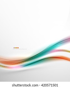 Smooth raibow color gradients in vector business wave template. Realistic detailed