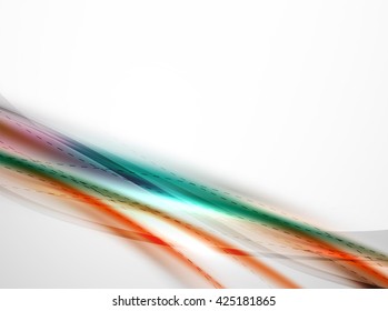 Smooth raibow color gradients in vector business wave template. Realistic detailed