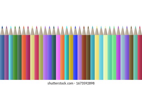 Smooth realistic pencils of different colors